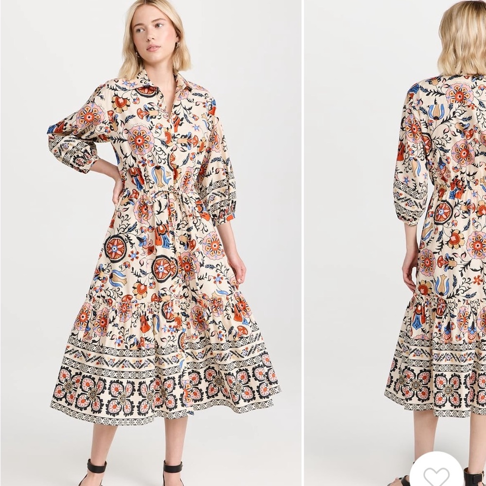 Cara Cara Hutton Floral Print Midi Dress